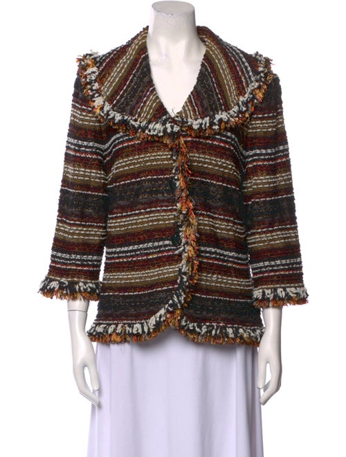 St. John Striped V-Neck Sweater