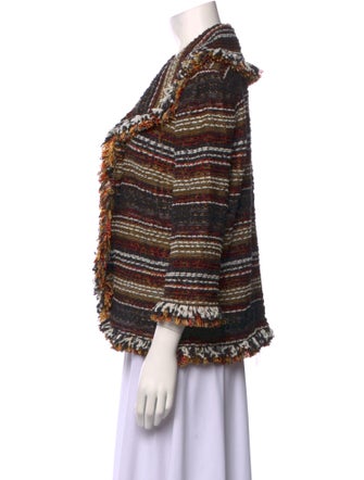 St. John Striped V-Neck Sweater