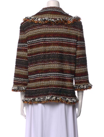 St. John Striped V-Neck Sweater