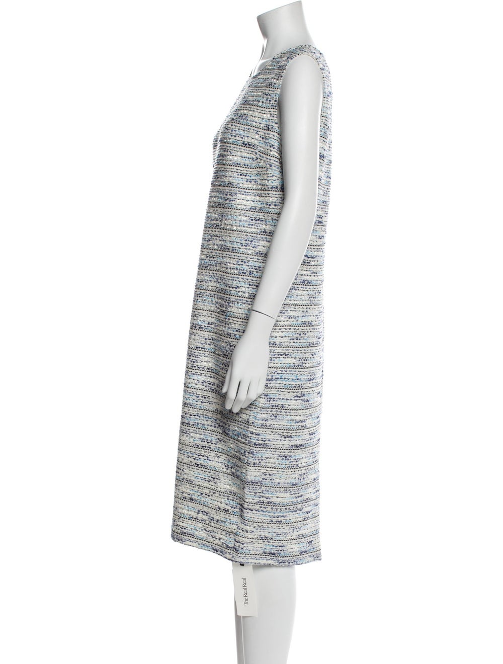 St. John Shift Dress Blue Patterned Sleeveless wi… - image 2