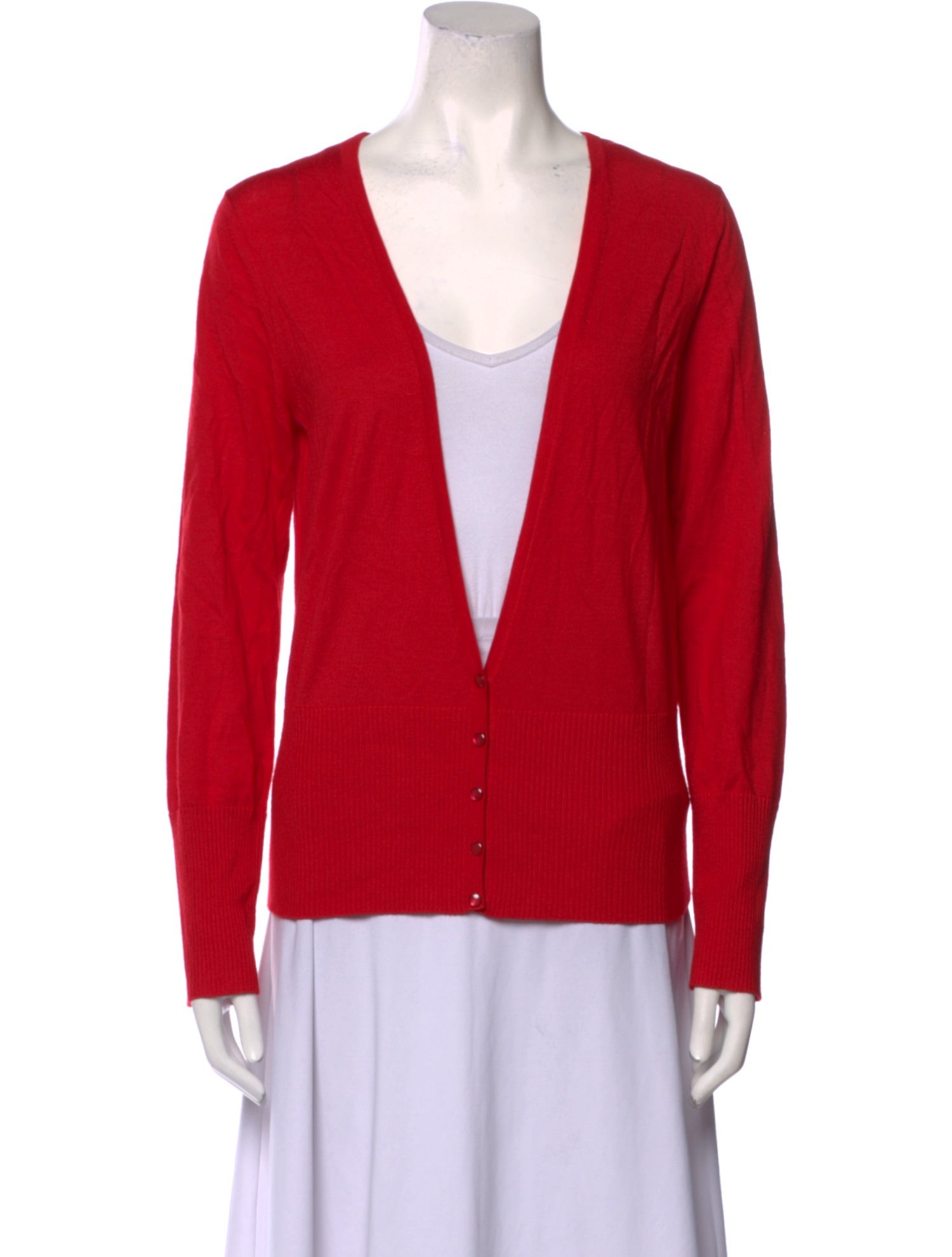 St. John Wool Plunge Neckline Sweater