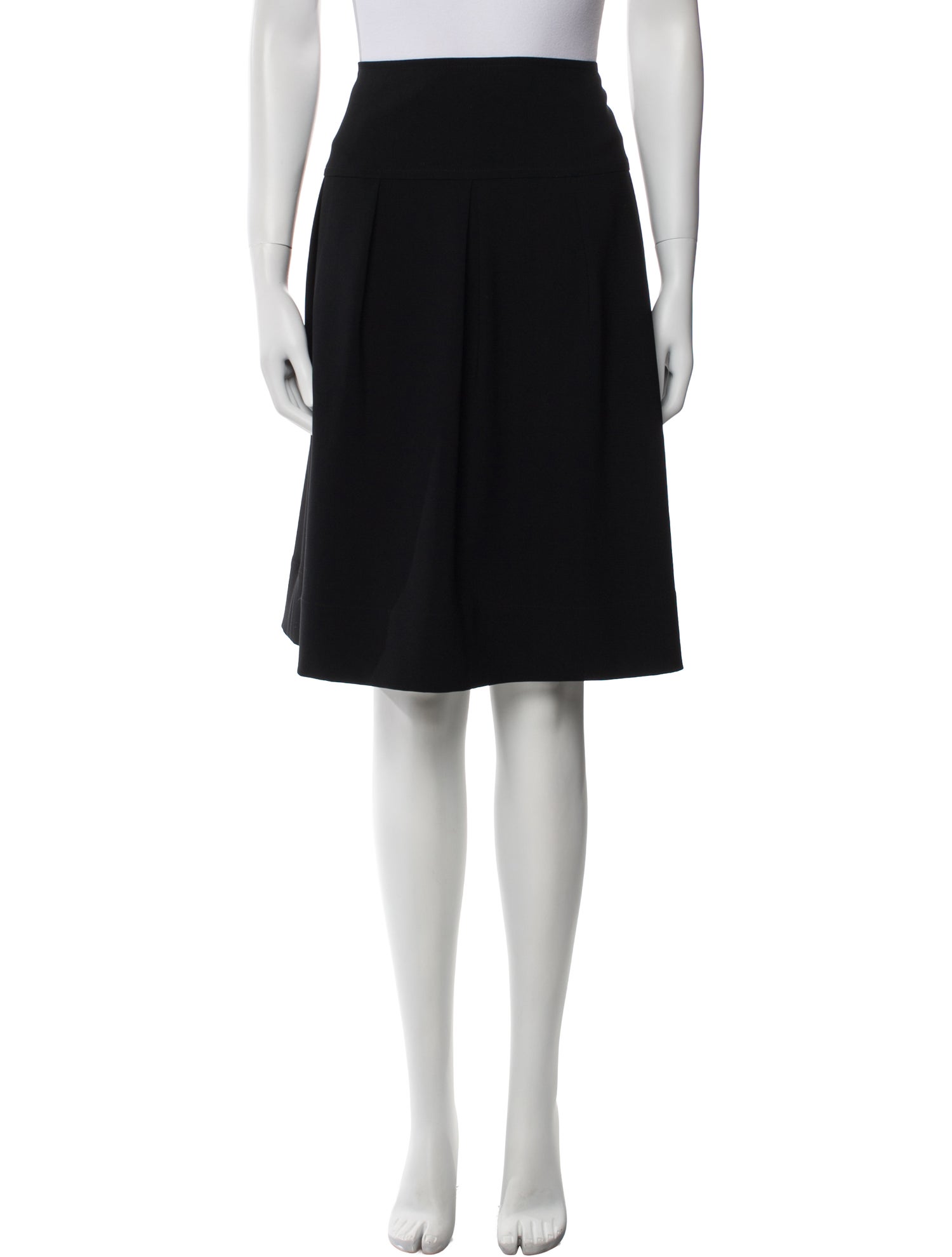 St. John Pleated Accents Knee-Length Skirt