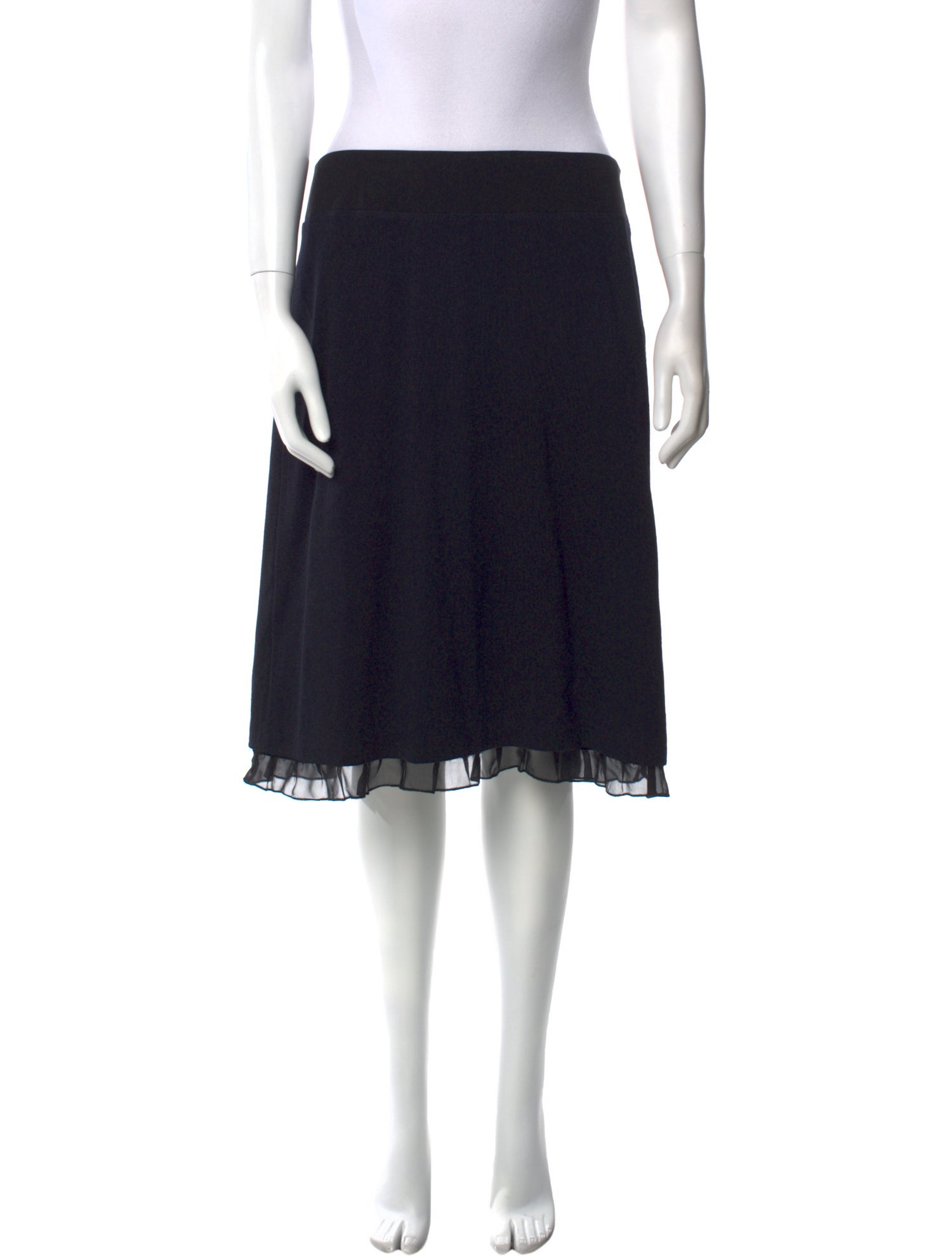 St. John Ruffle Embellishment Knee-Length Skirt