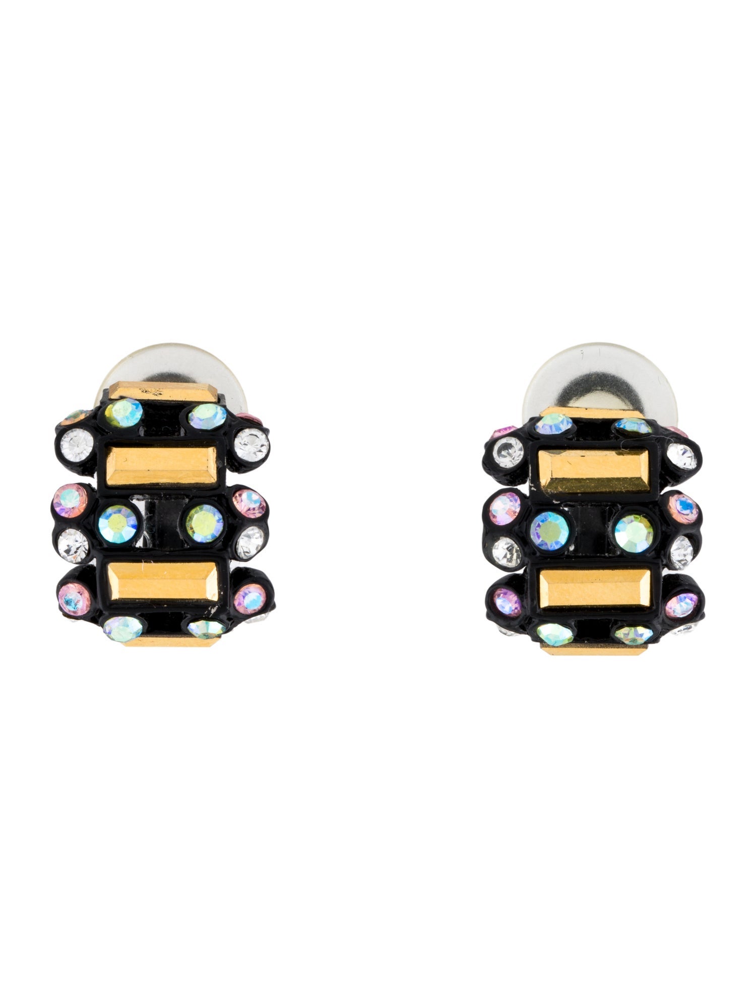 St. John Crystal Huggie Clip-On Earrings