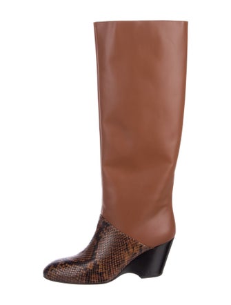 St. John Leather Printed Riding Boots