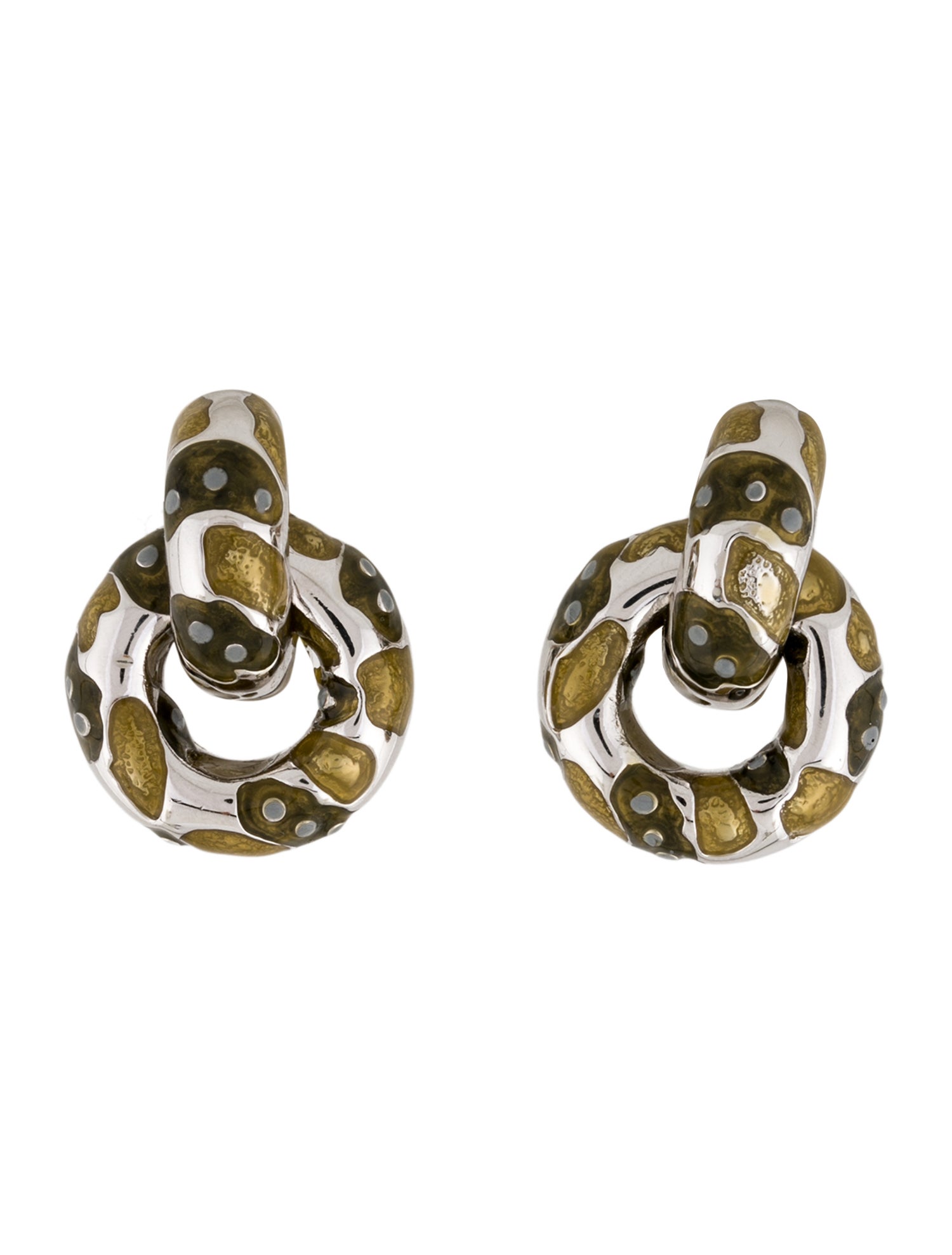 St. John Enamel Drop Clip-On Earrings