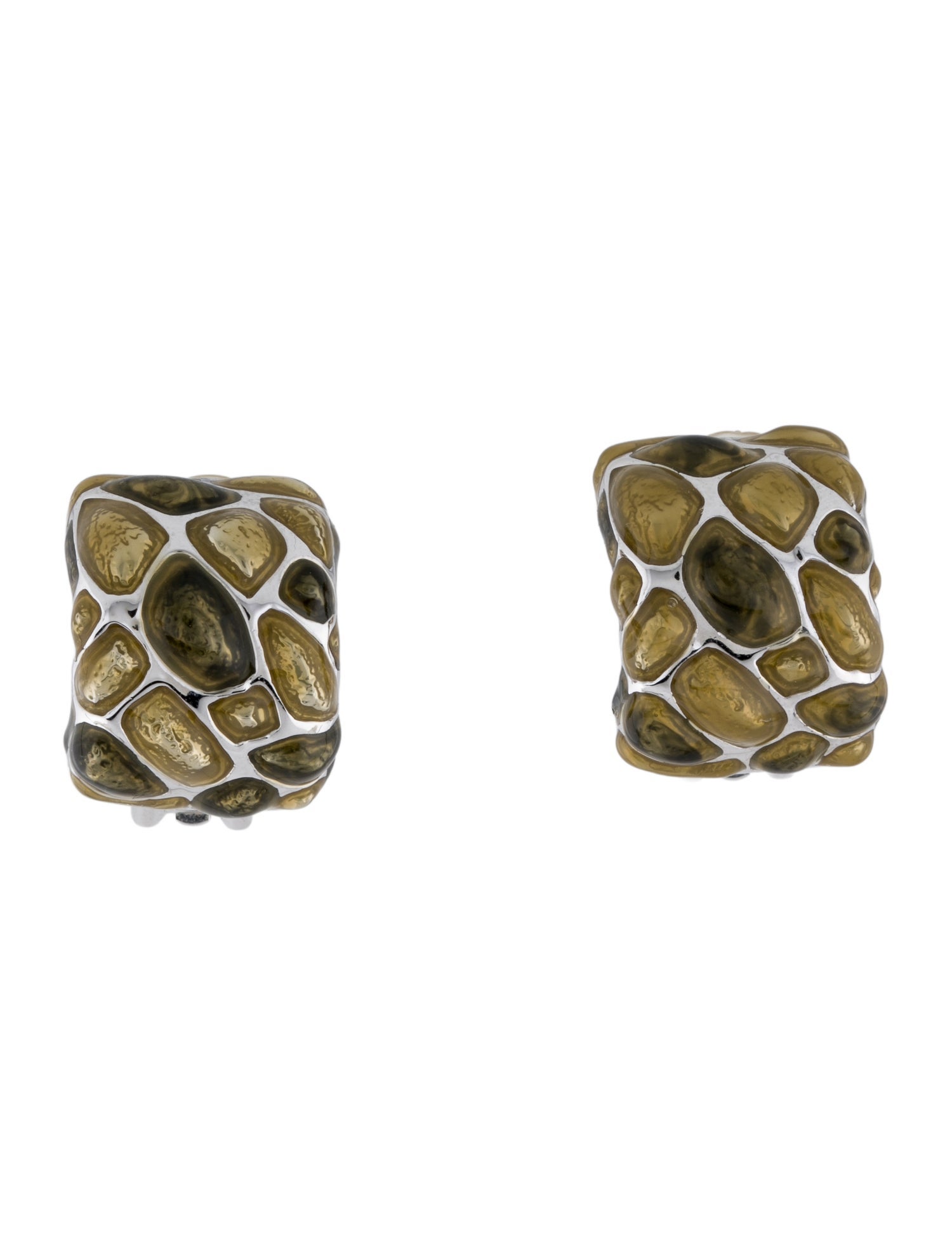 St. John Enamel Clip-On Earrings