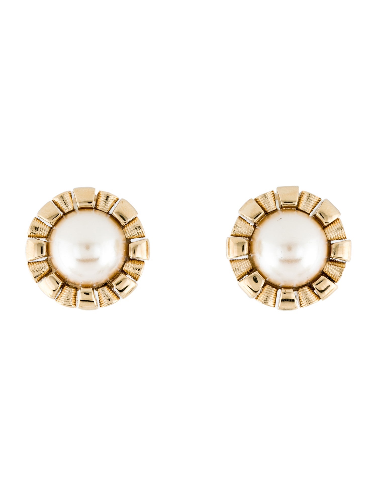St. John Faux Pearl Clip-On Earrings