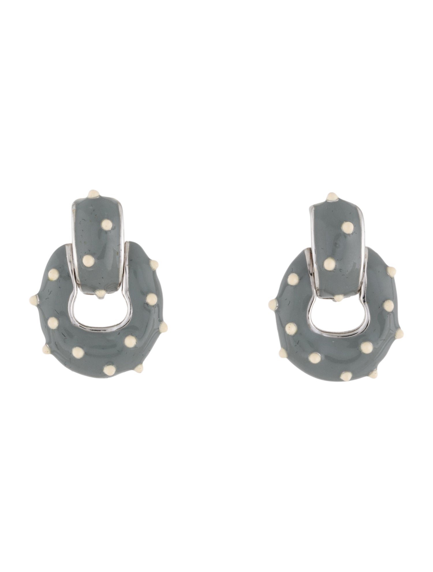 St. John Enamel Clip-On Earrings