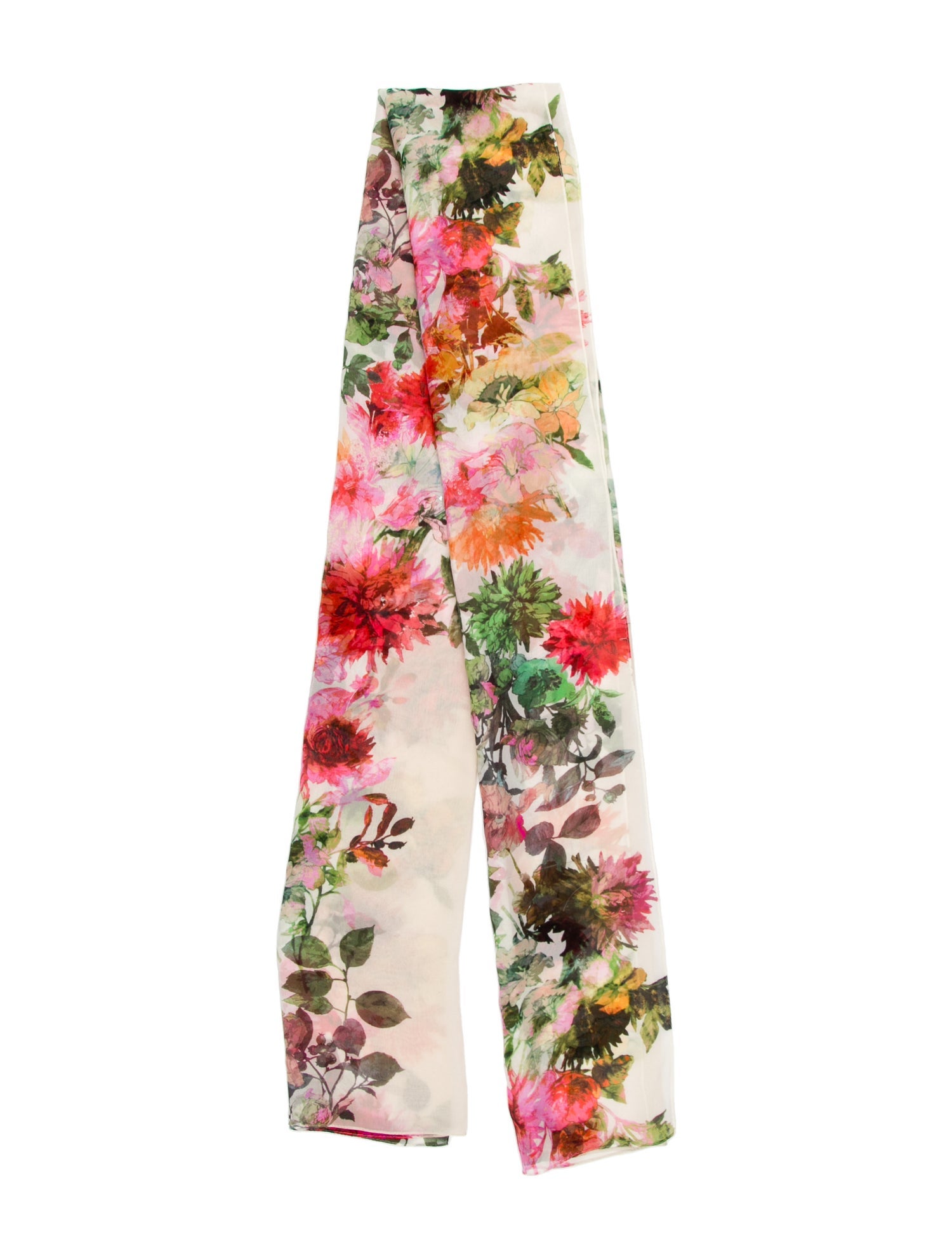 St. John Silk Floral Print Scarf