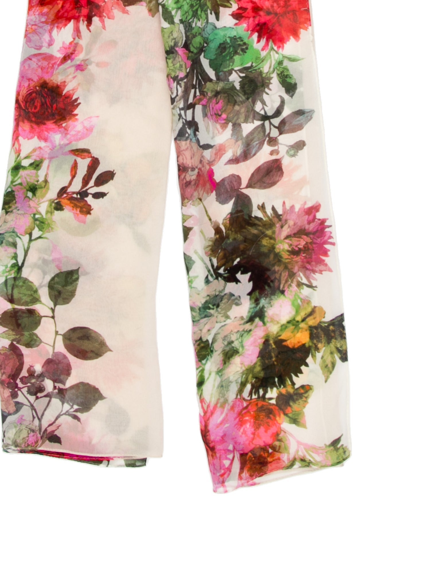 St. John Silk Floral Print Scarf