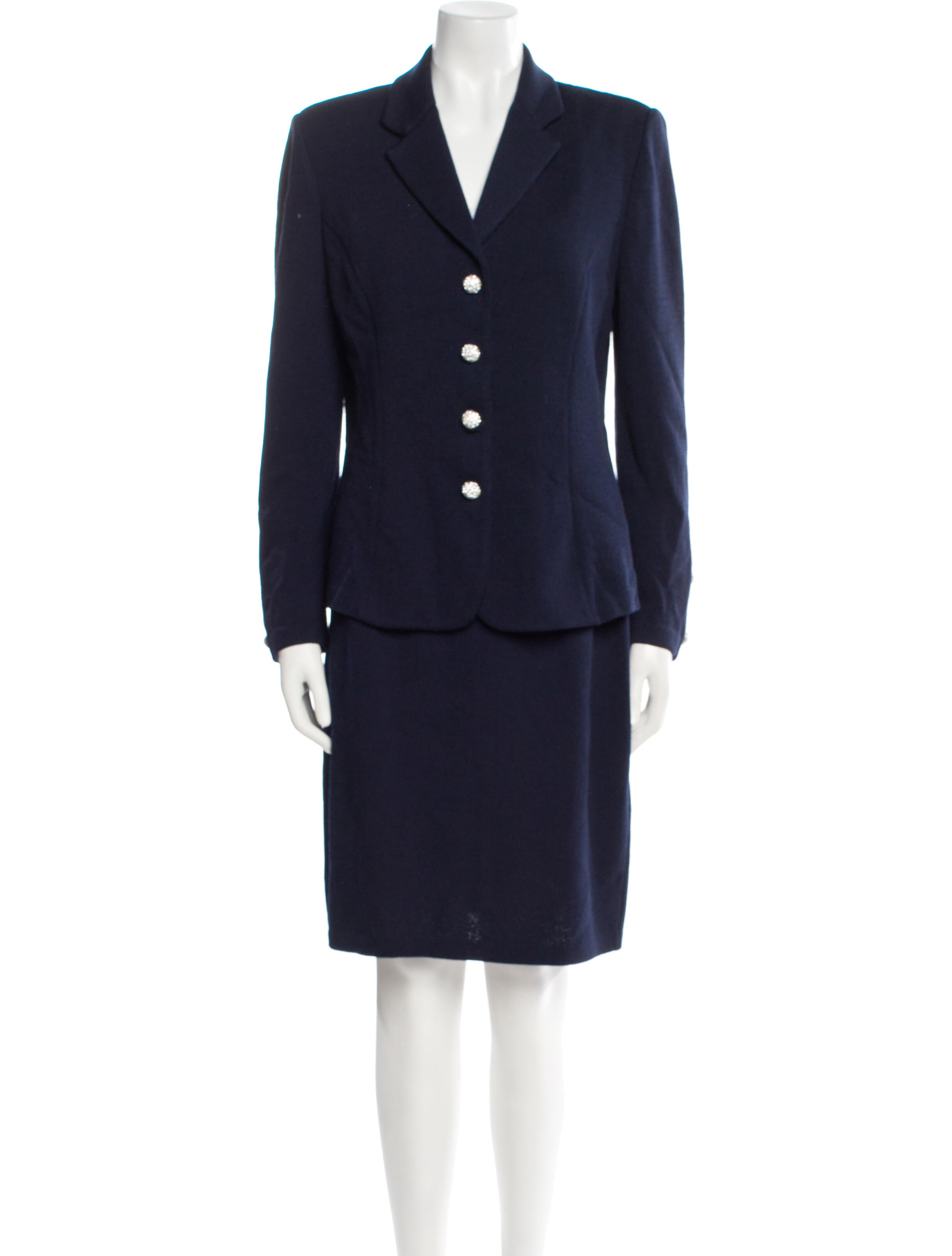 St. John Crystal Embellishments Skirt Suit