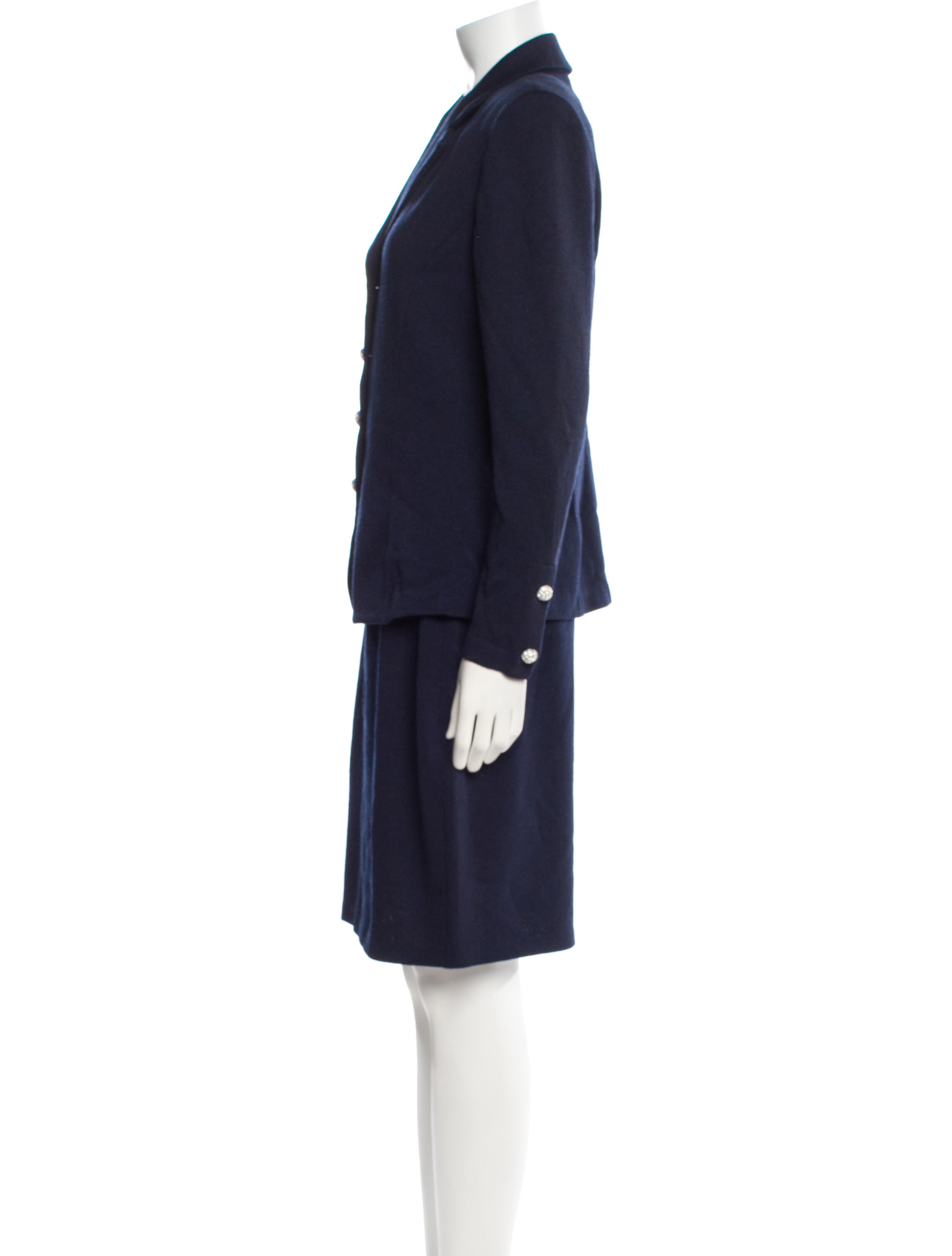 St. John Crystal Embellishments Skirt Suit