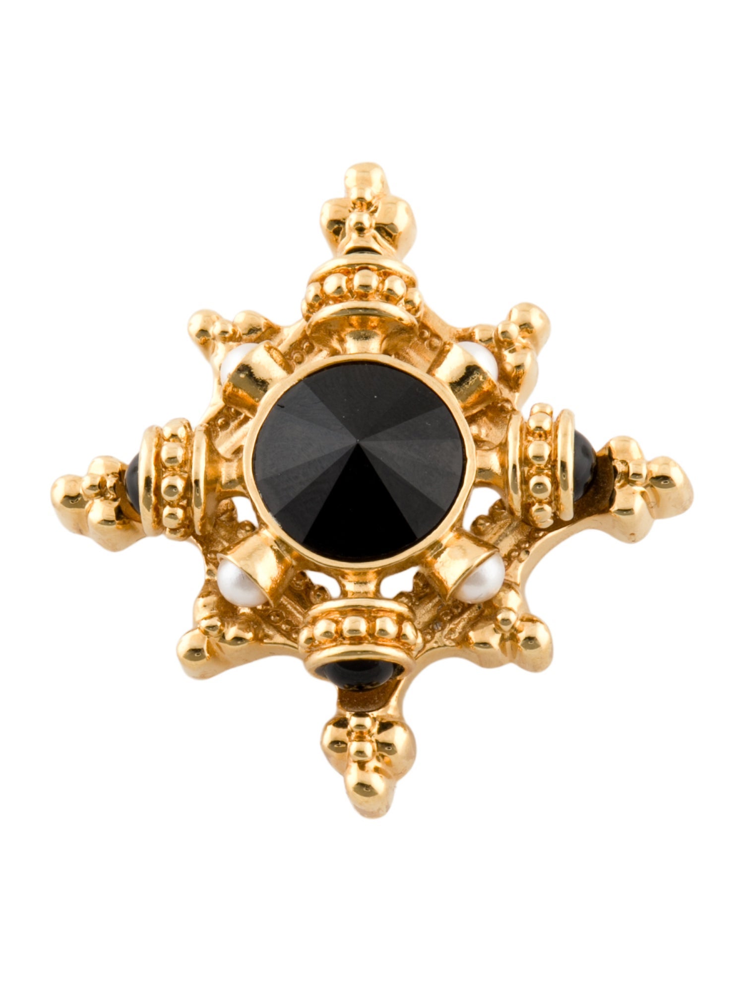 St. John Resin & Faux Pearl Brooch Pin