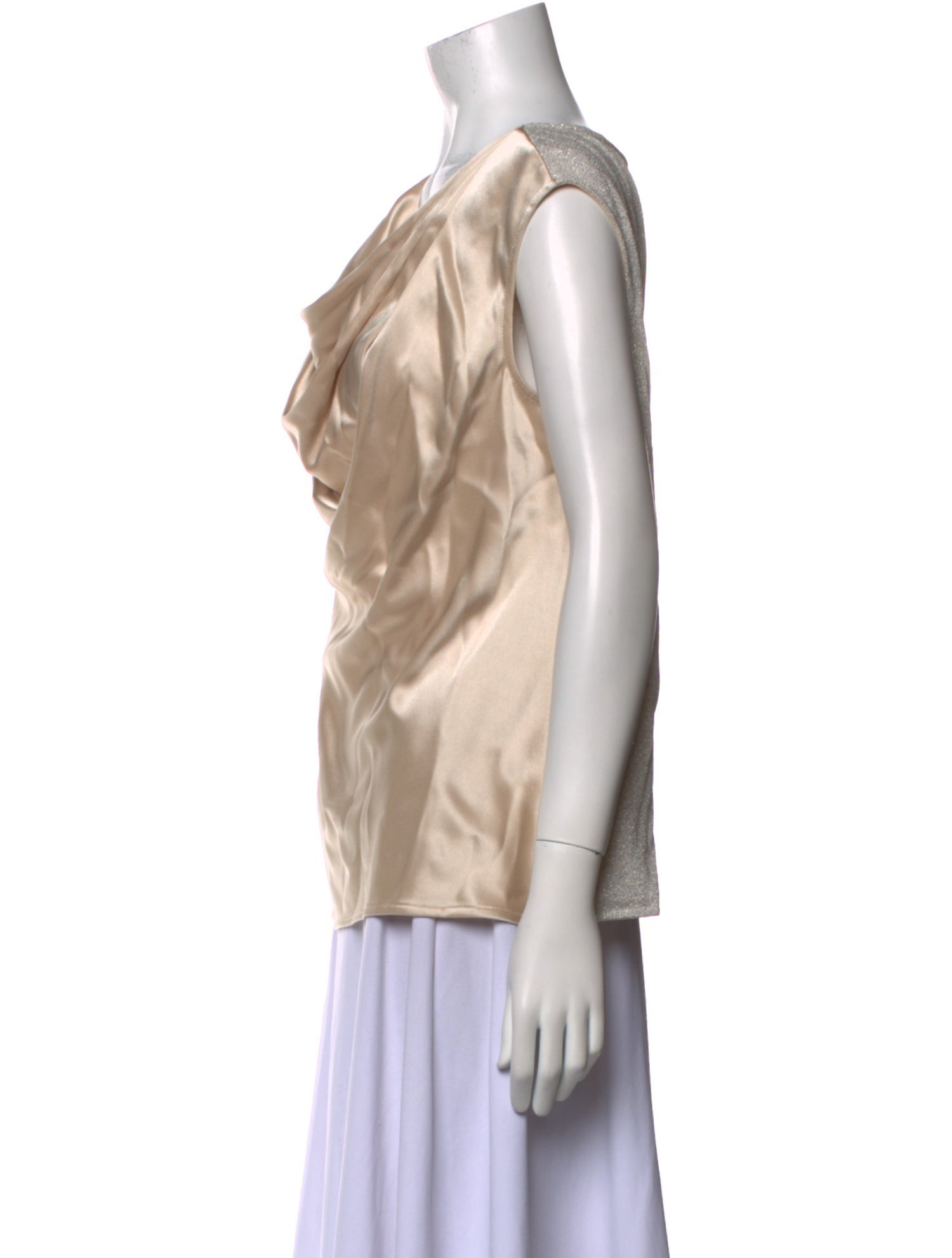 St. John Cowl Neck Sleeveless Top