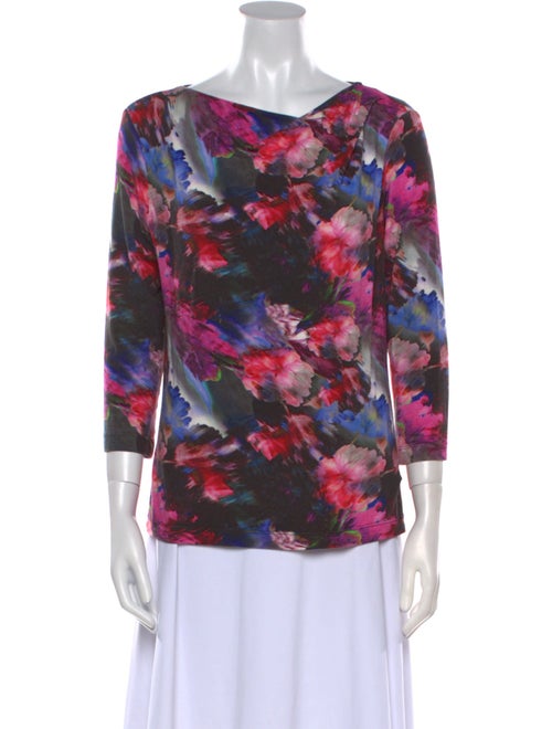 St. John Printed Asymmetrical Top