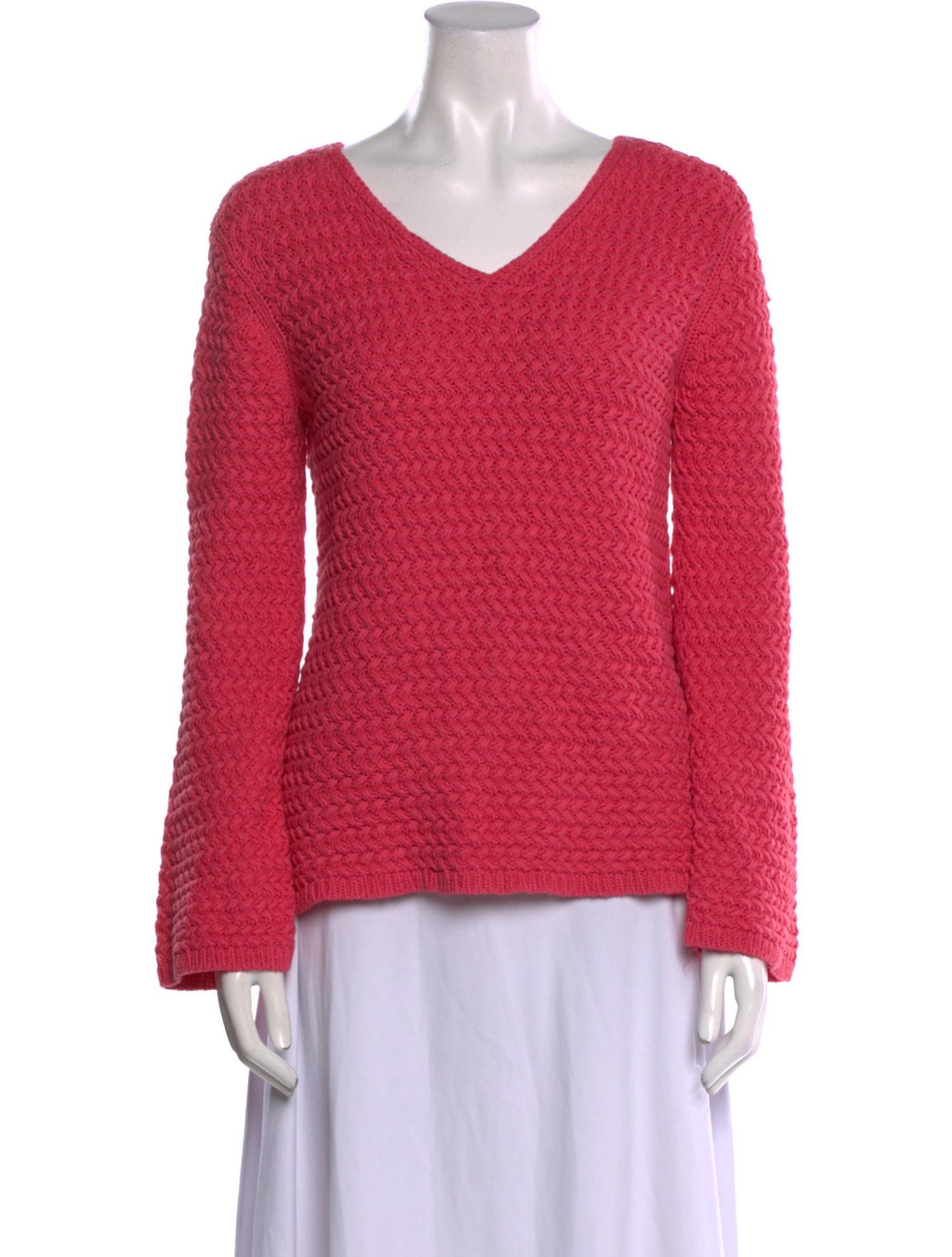 St. John V-Neck Long Sleeve Top