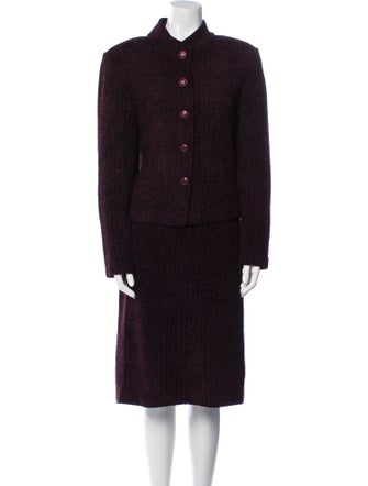 St. John Wool Crystal Embellishments Skirt Suit