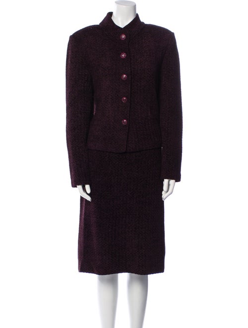 St. John Wool Crystal Embellishments Skirt Suit