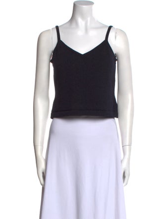 St. John V-Neck Sleeveless Crop Top