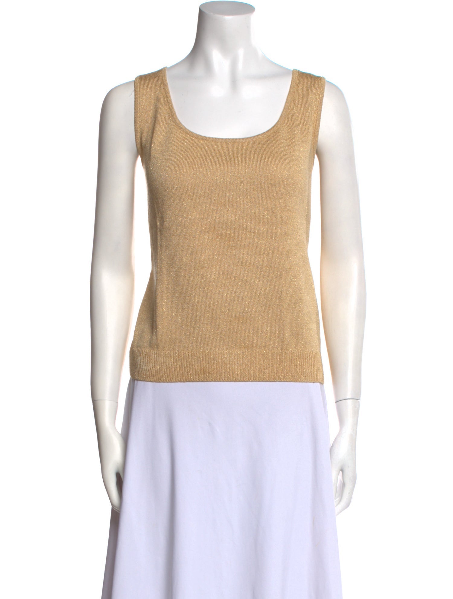 St. John Scoop Neck Sleeveless Top