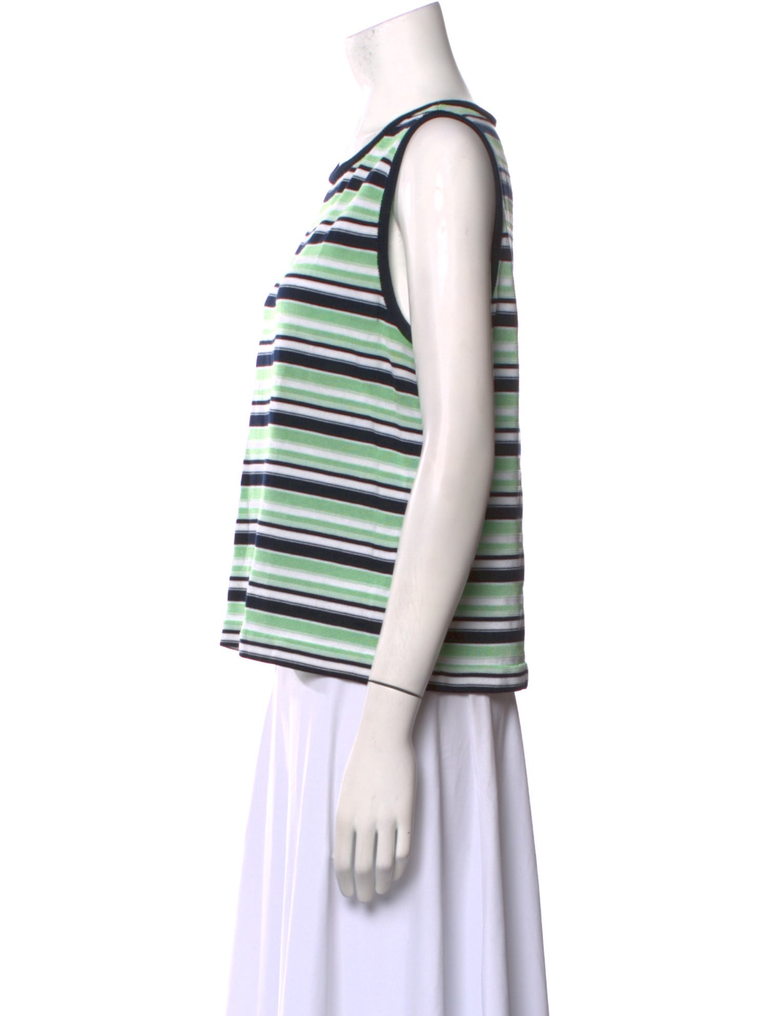 St. John Striped Scoop Neck Top