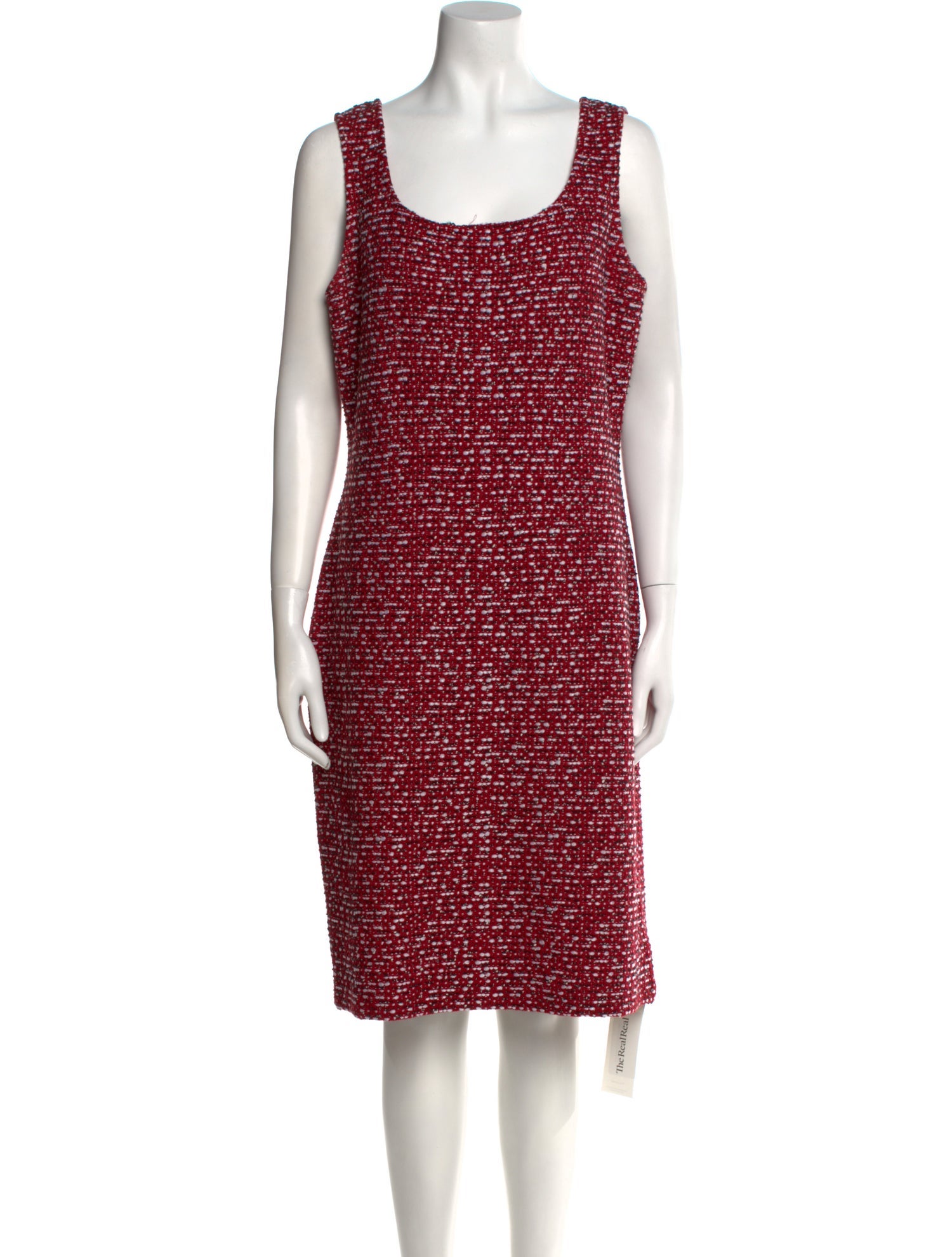 St. John Scoop Neck Knee-Length Dress