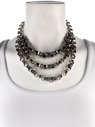 St. John Crystal Bib Multilink Collar Necklace