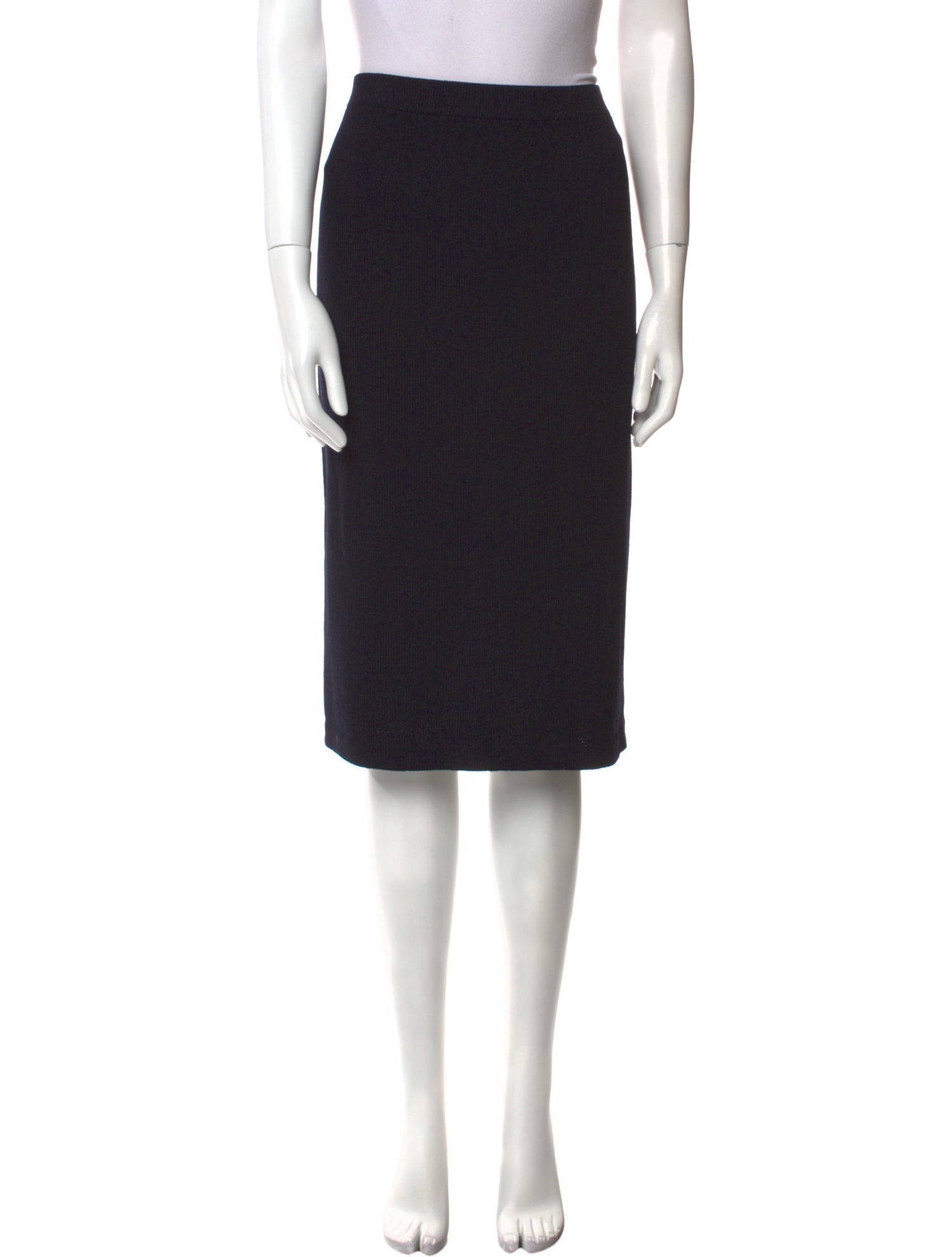 St. John Pleated Accents Knee-Length Skirt