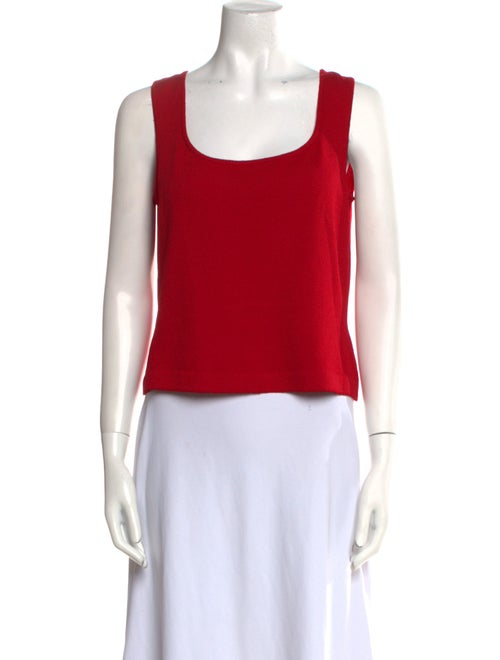 St. John Square Neckline Sleeveless Crop Top