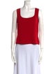 St. John Square Neckline Sleeveless Crop Top