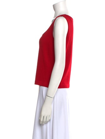 St. John Square Neckline Sleeveless Crop Top