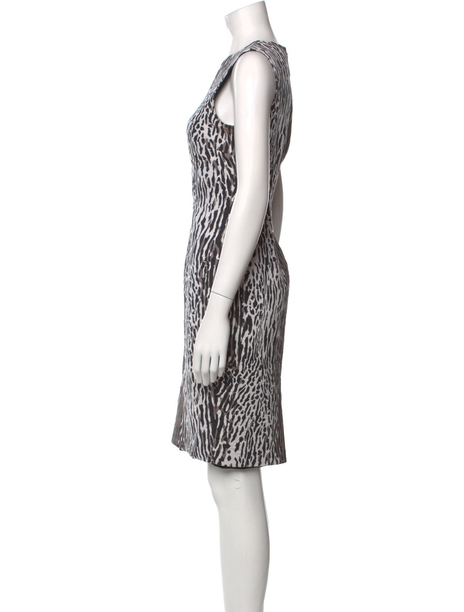 St. John Animal Print Knee-Length Dress