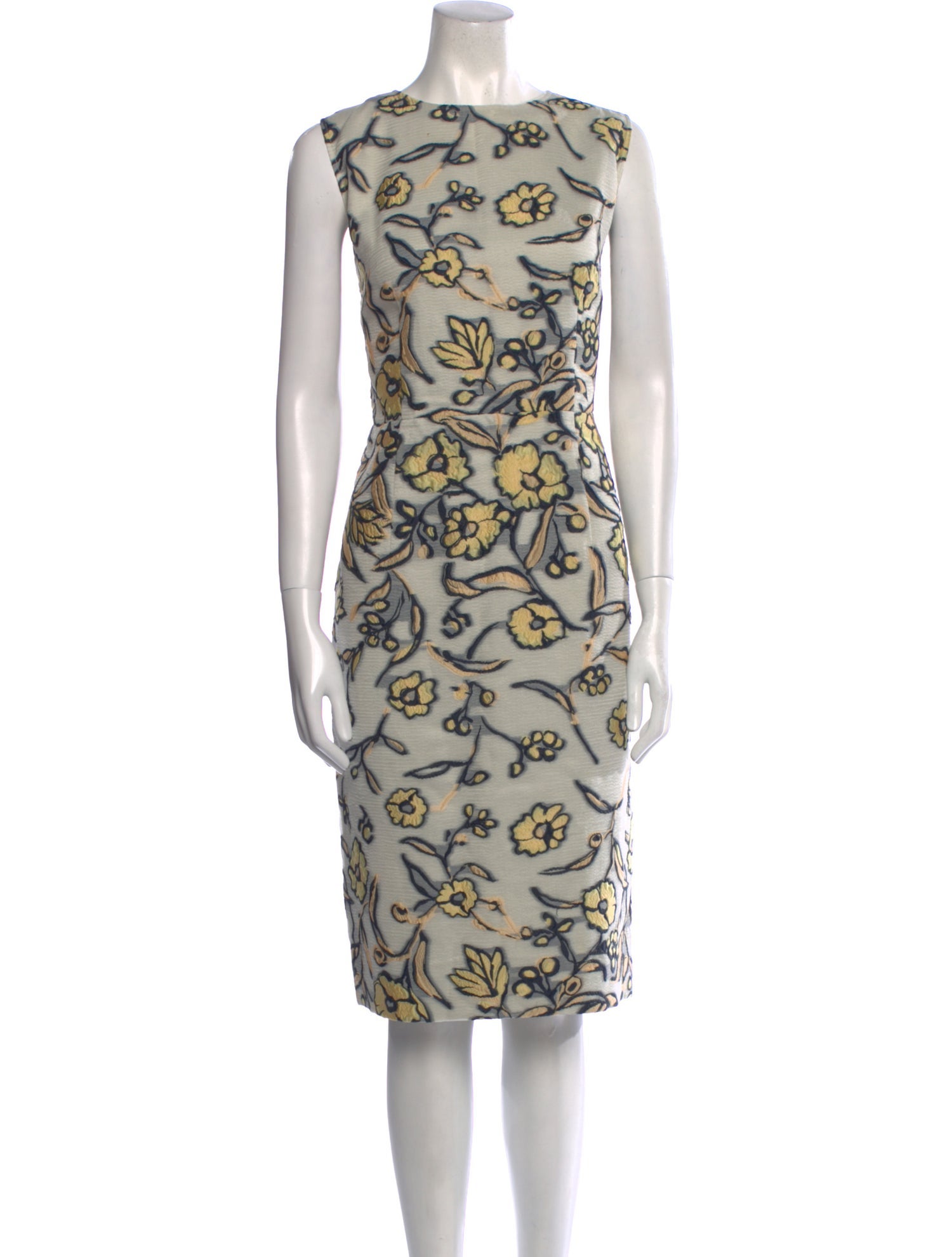 St. John Printed Midi Length Dress