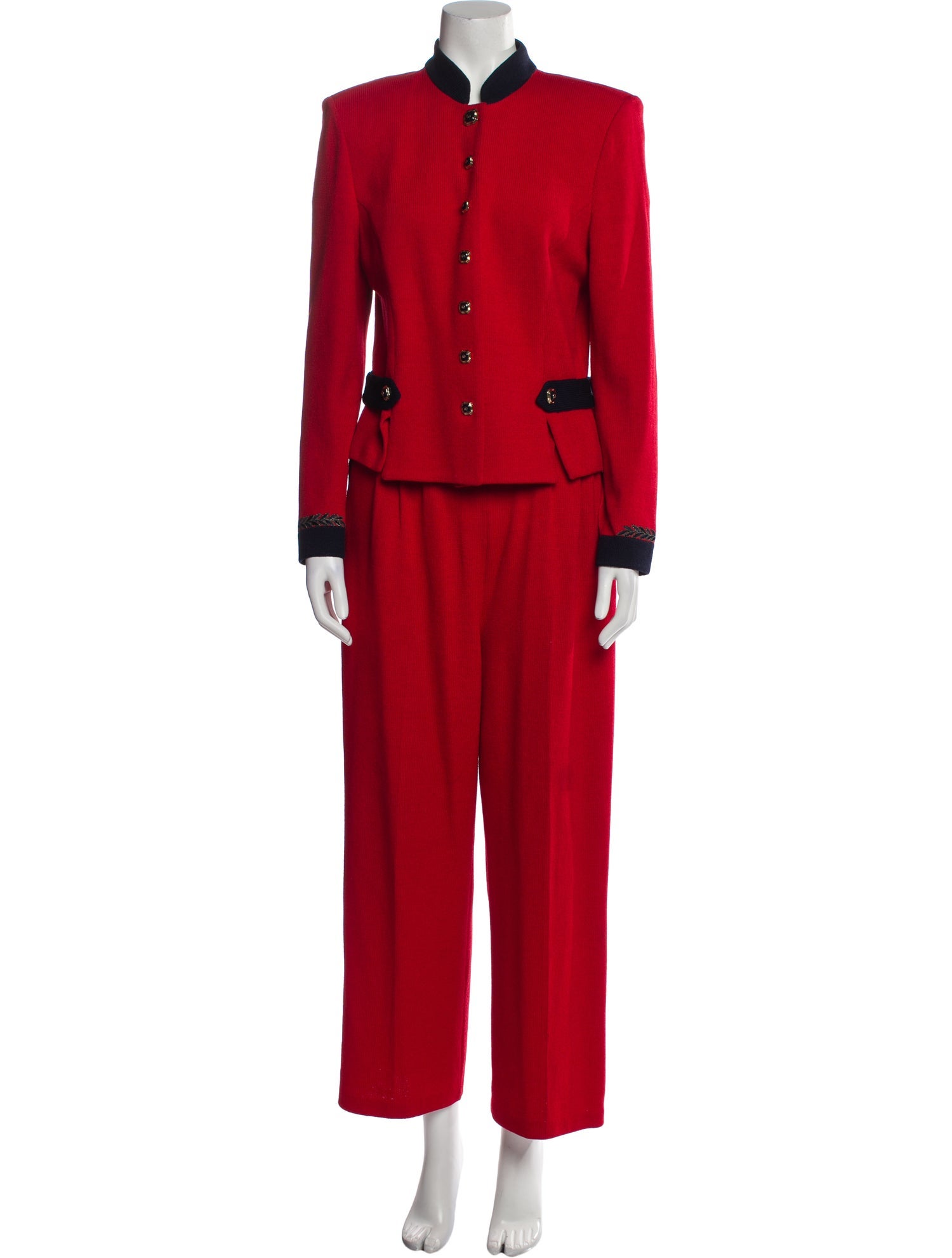 St. John Cashmere Pleated Accents Pant Set