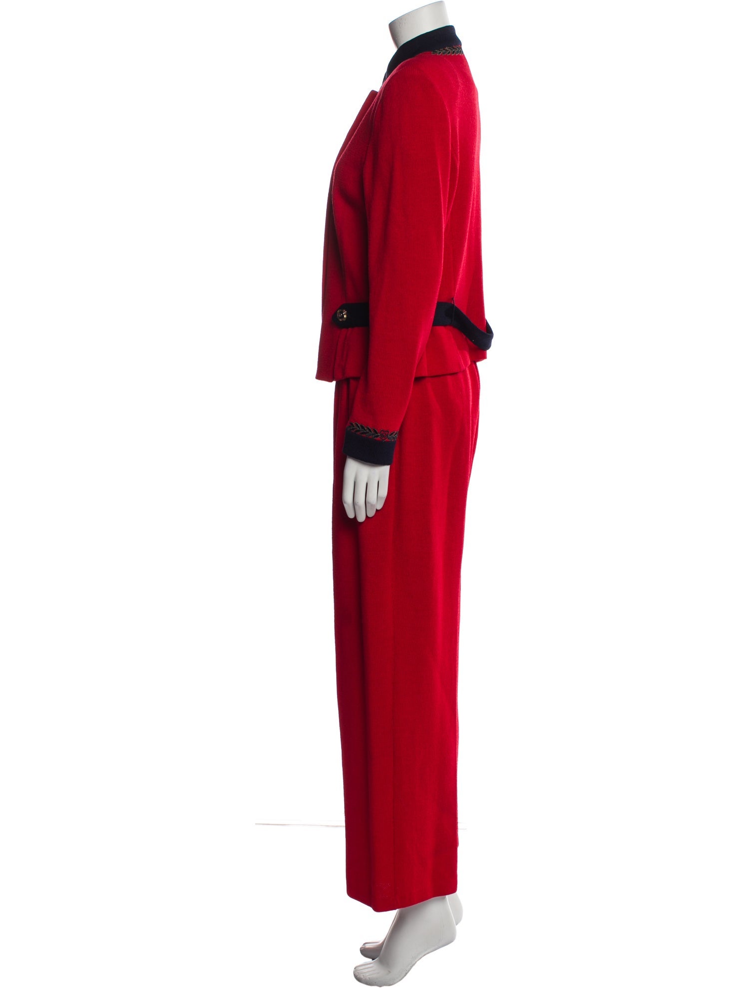 St. John Cashmere Pleated Accents Pant Set