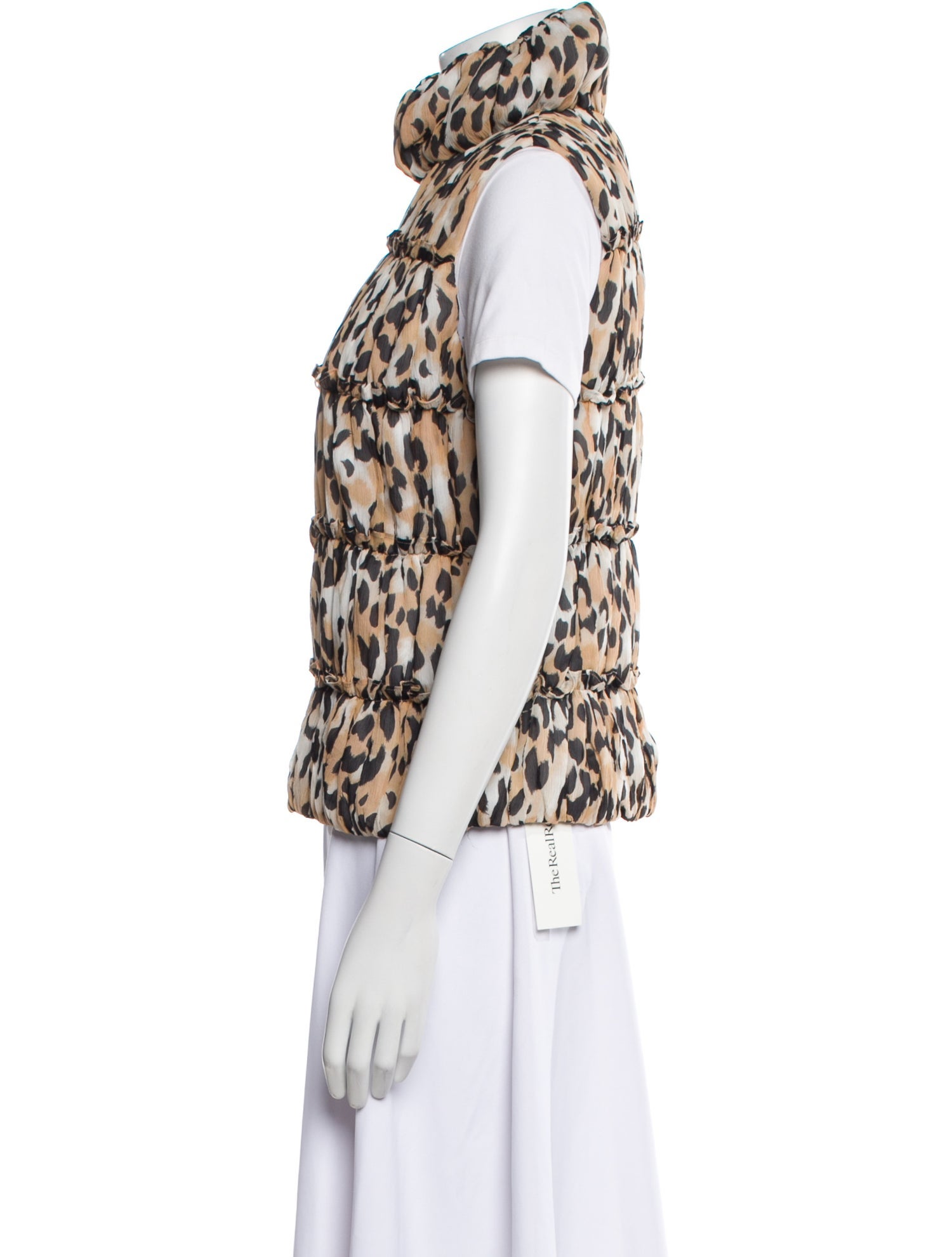 St. John Silk Animal Print Vest