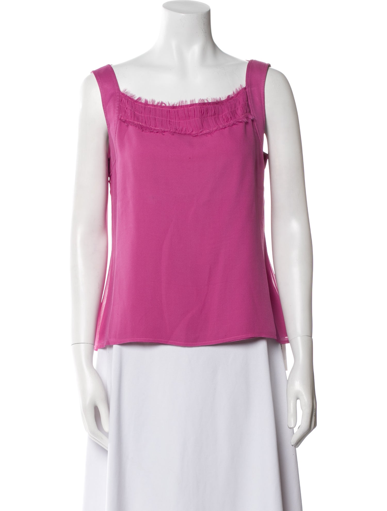 St. John Silk Square Neckline Top