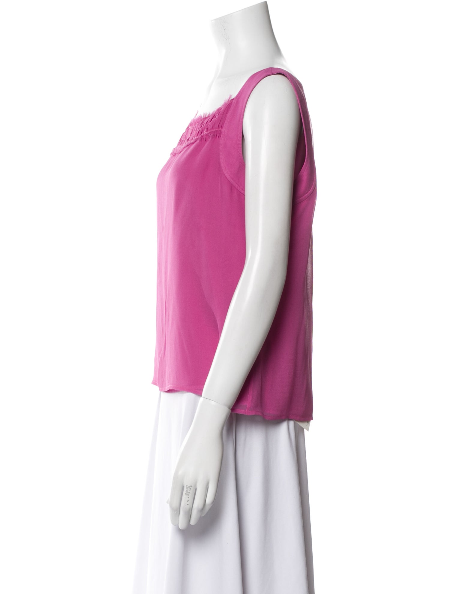 St. John Silk Square Neckline Top