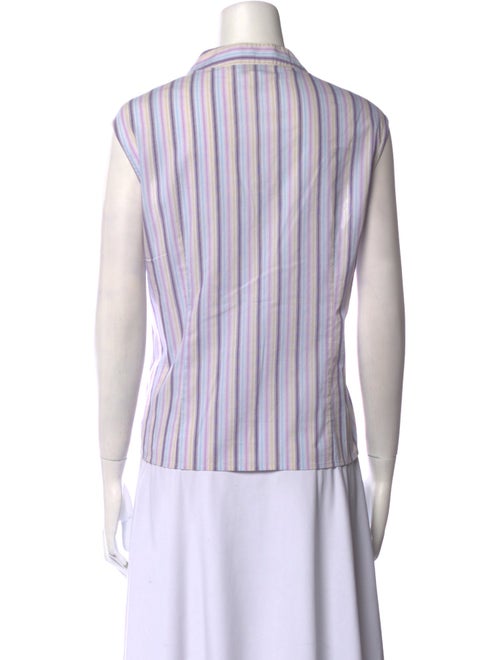 St. John Striped V-Neck Blouse