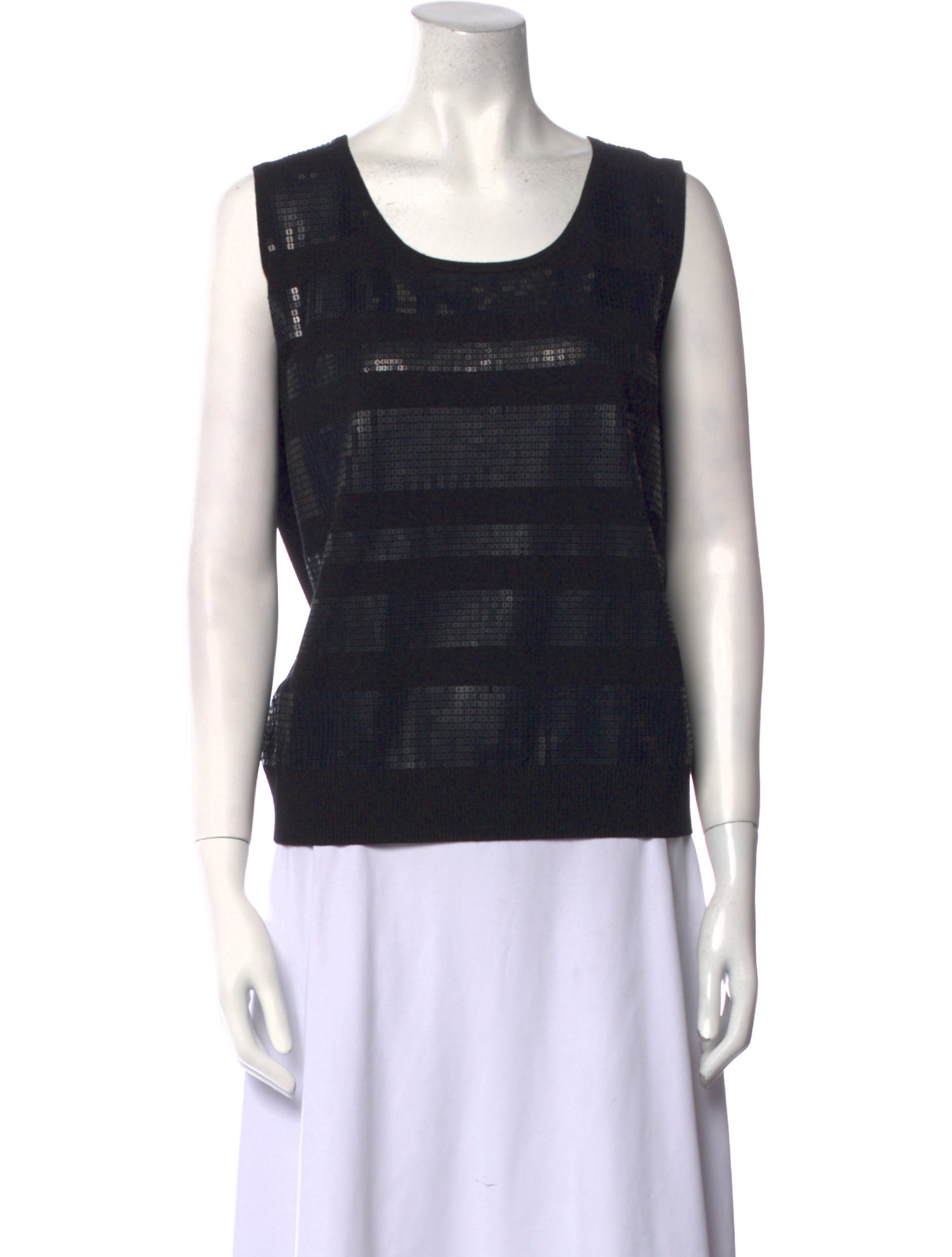 St. John Scoop Neck Sleeveless Top