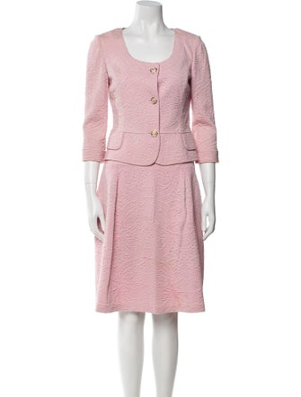 St. John Tweed Pattern Skirt Suit