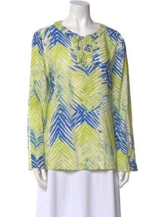 St. John Silk Printed Blouse