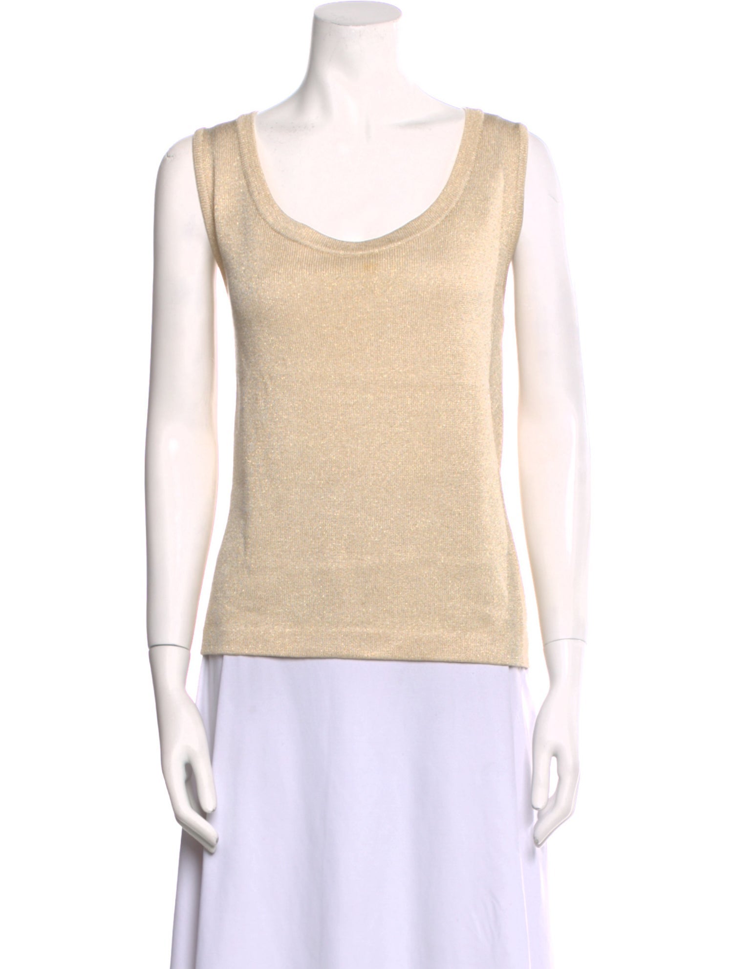 St. John Scoop Neck Sleeveless Top
