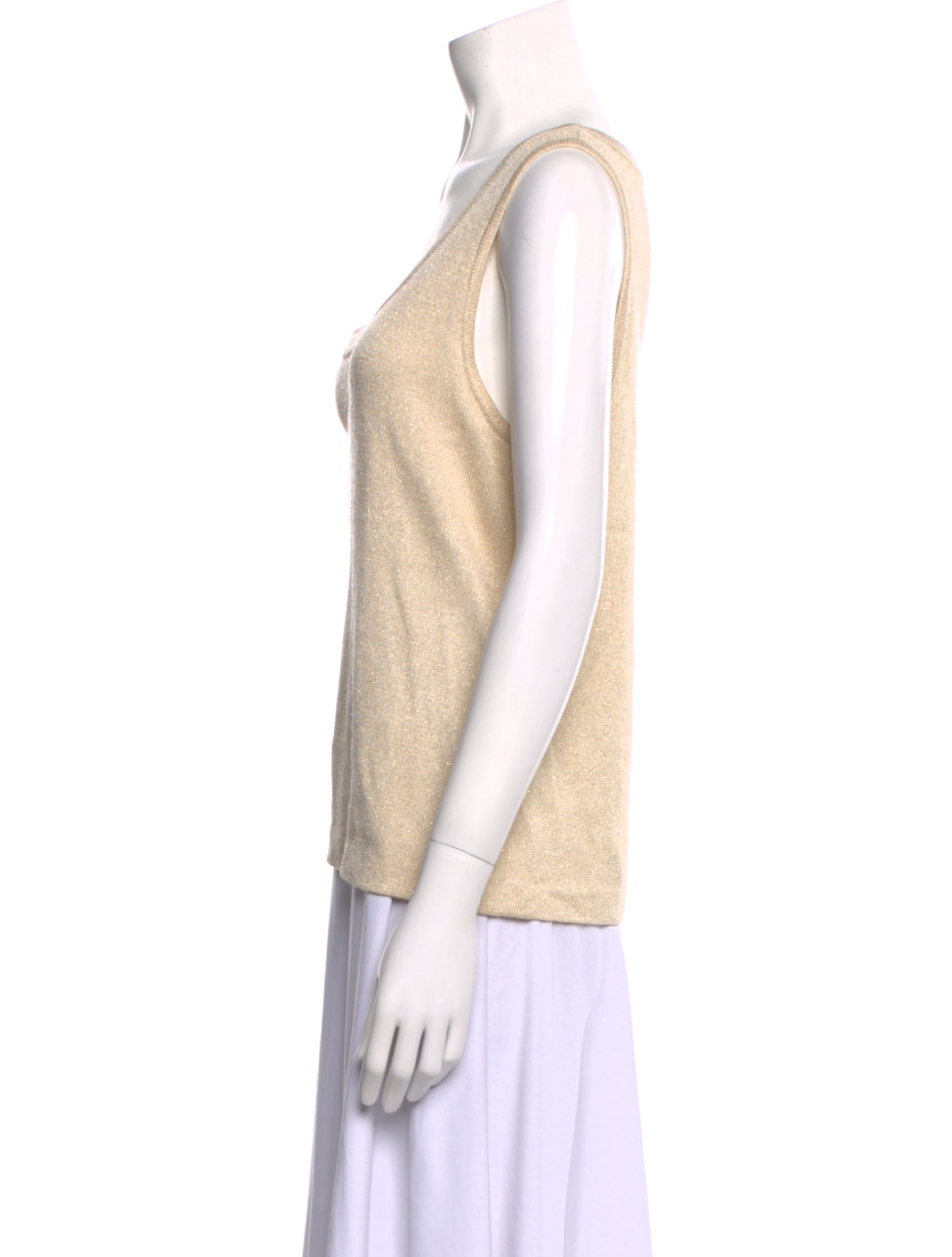 St. John Scoop Neck Sleeveless Top
