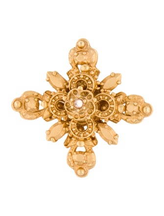 St. John Crystal Abstract Cross Brooch