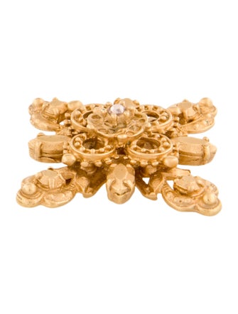 St. John Crystal Abstract Cross Brooch