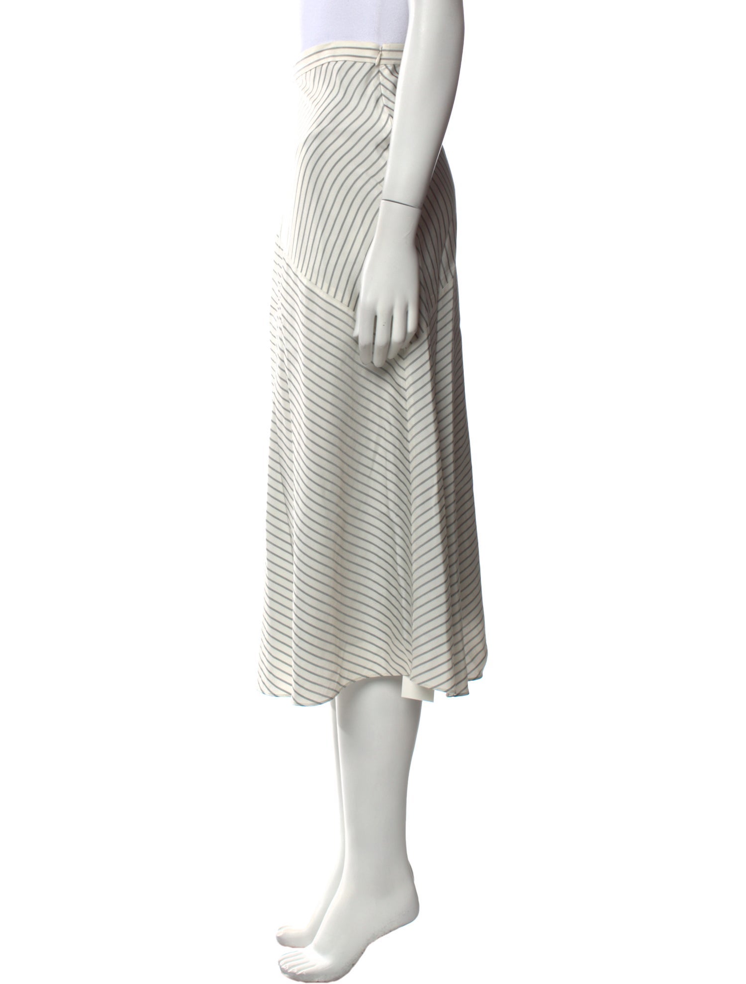 St. John Striped Midi Length Skirt