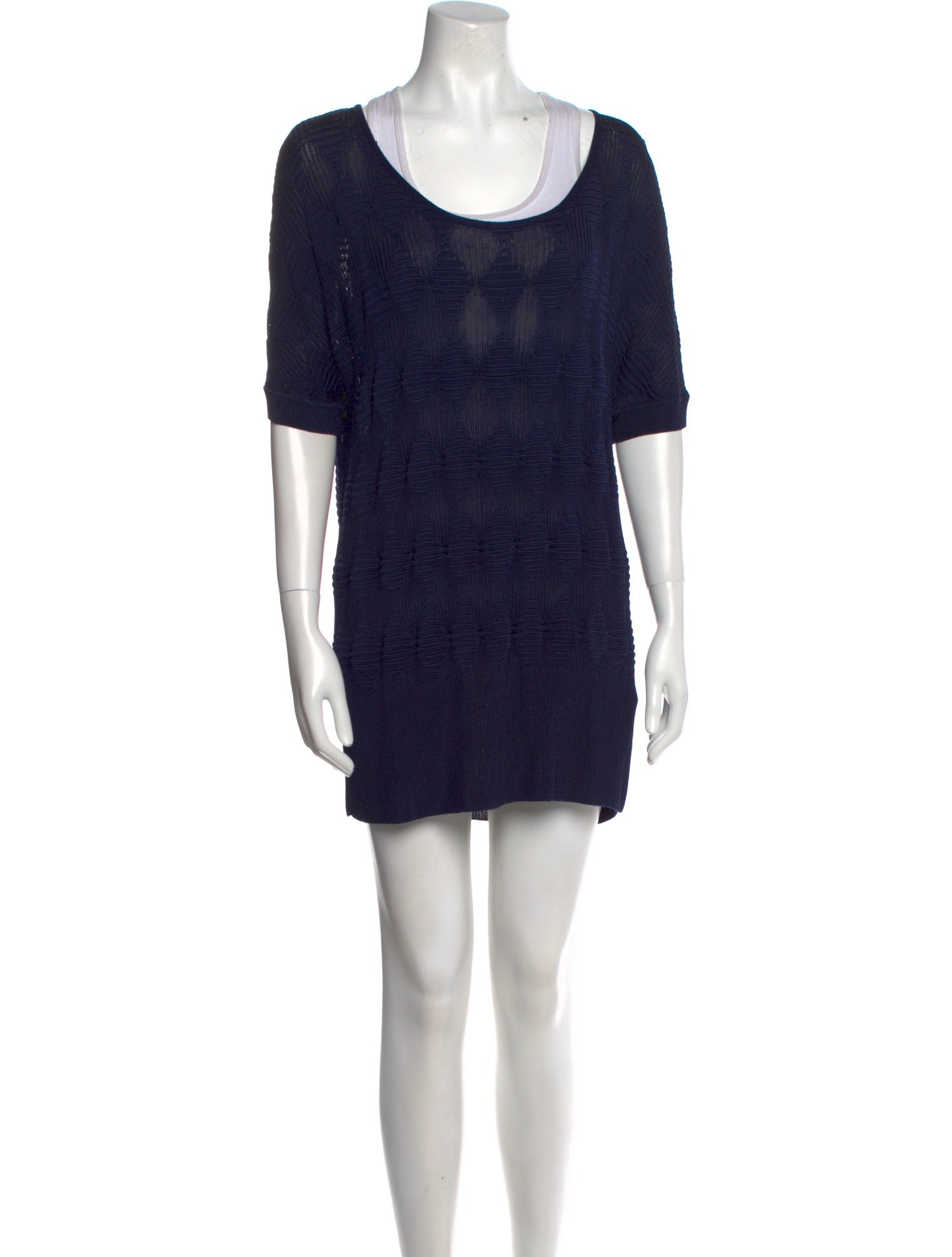 St. John Lace Pattern Scoop Neck Sweater