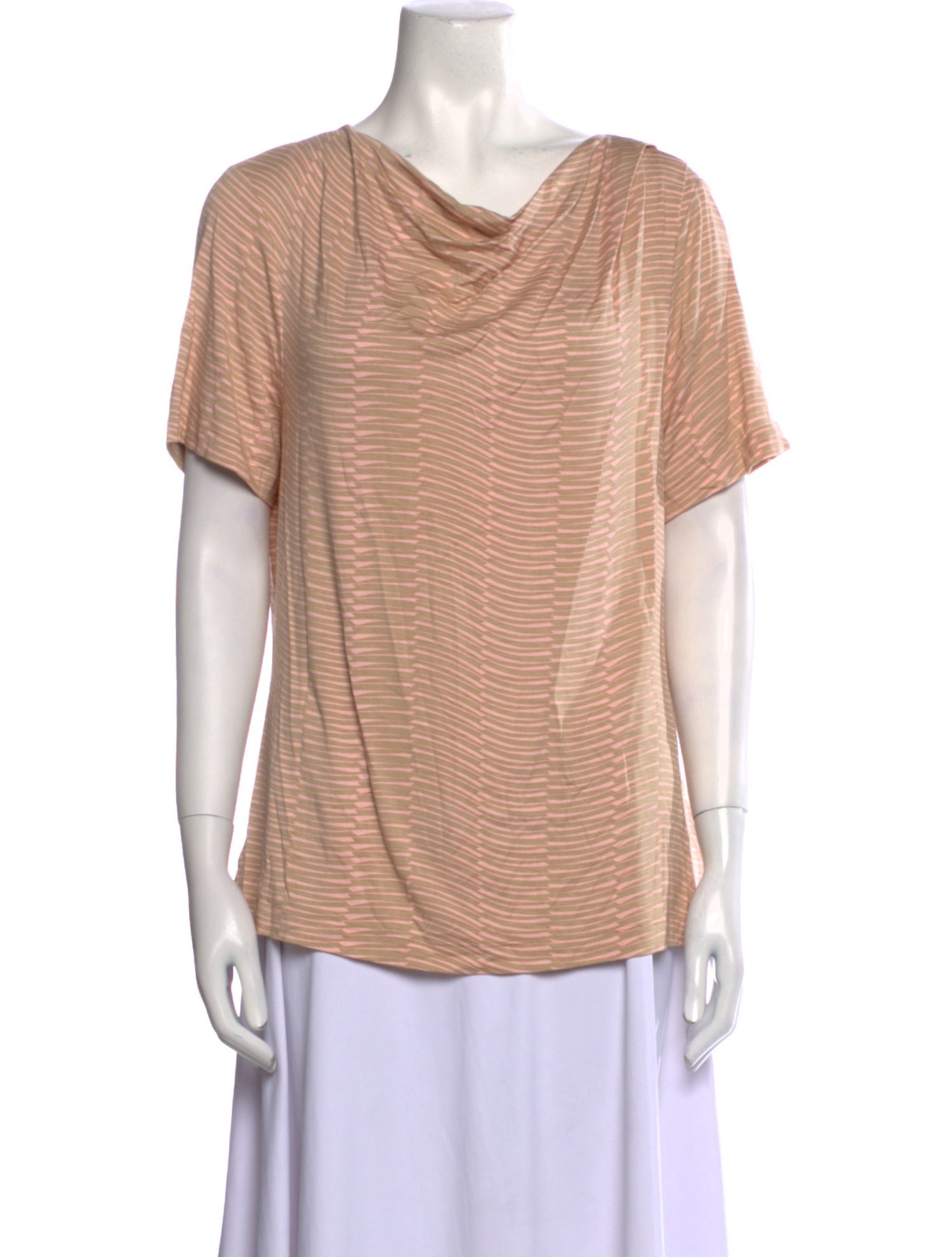 St. John Printed Cowl Neck Top w/ Tags